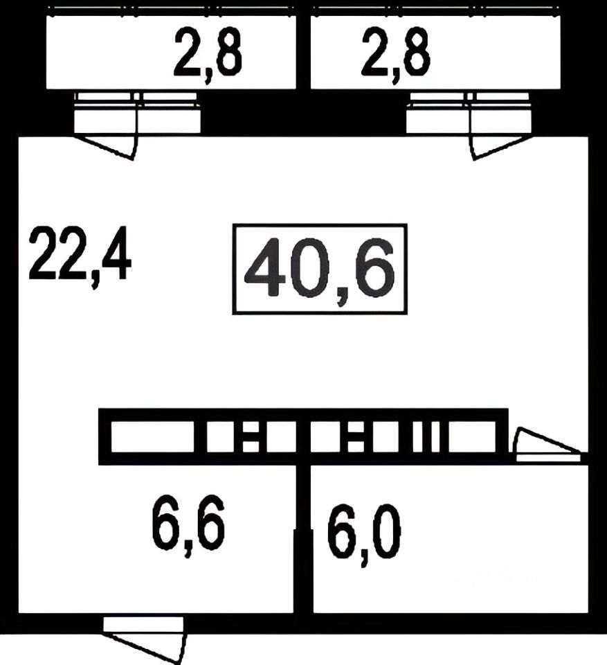 Планировка этой квартиры по данным Циан