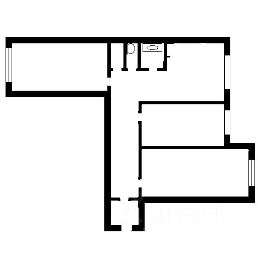 Планировка этой квартиры по данным Циан