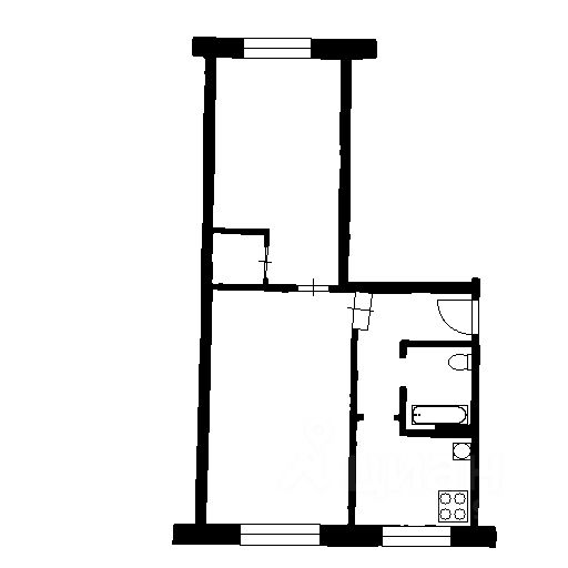 Планировка этой квартиры по данным Циан