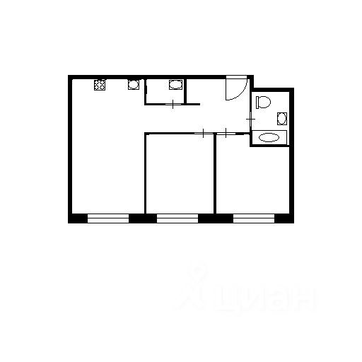Планировка этой квартиры по данным Циан