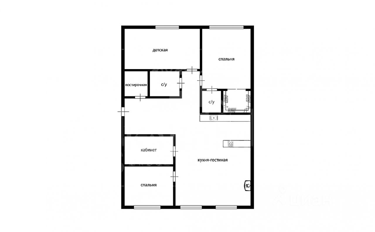 Планировка этой квартиры по данным Циан