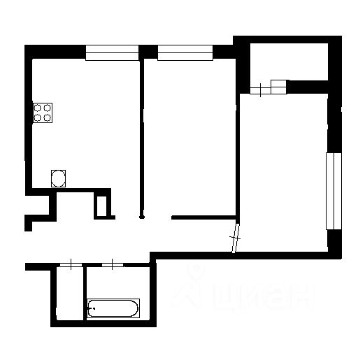 Планировка этой квартиры по данным Циан