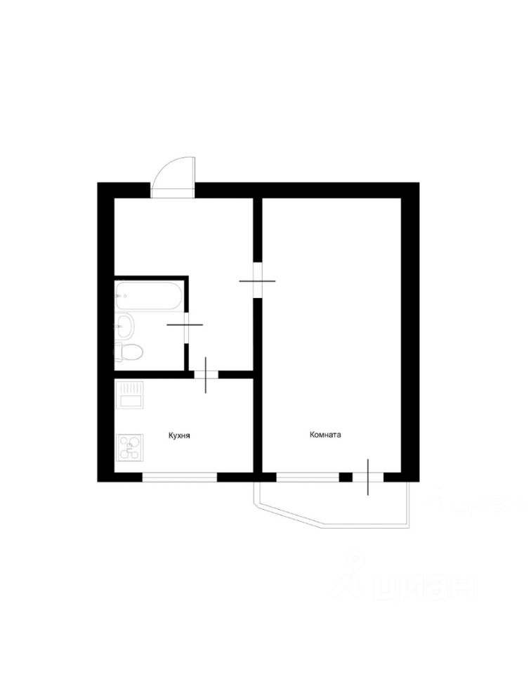 Планировка этой квартиры по данным Циан