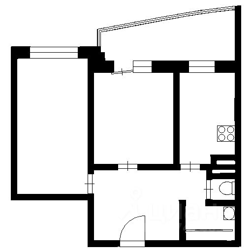 Планировка этой квартиры по данным Циан