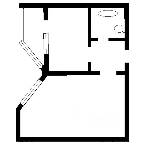 Планировка этой квартиры по данным Циан