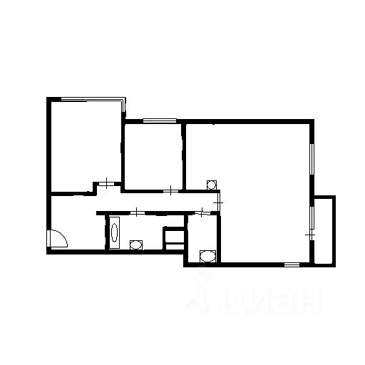 Планировка этой квартиры по данным Циан