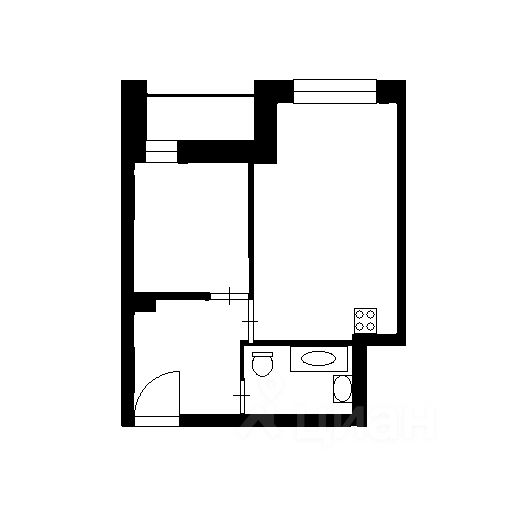 Планировка этой квартиры по данным Циан