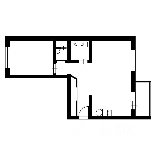 Планировка этой квартиры по данным Циан