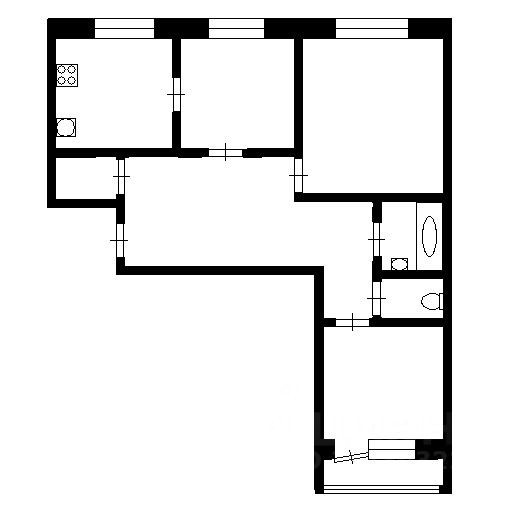 Планировка этой квартиры по данным Циан