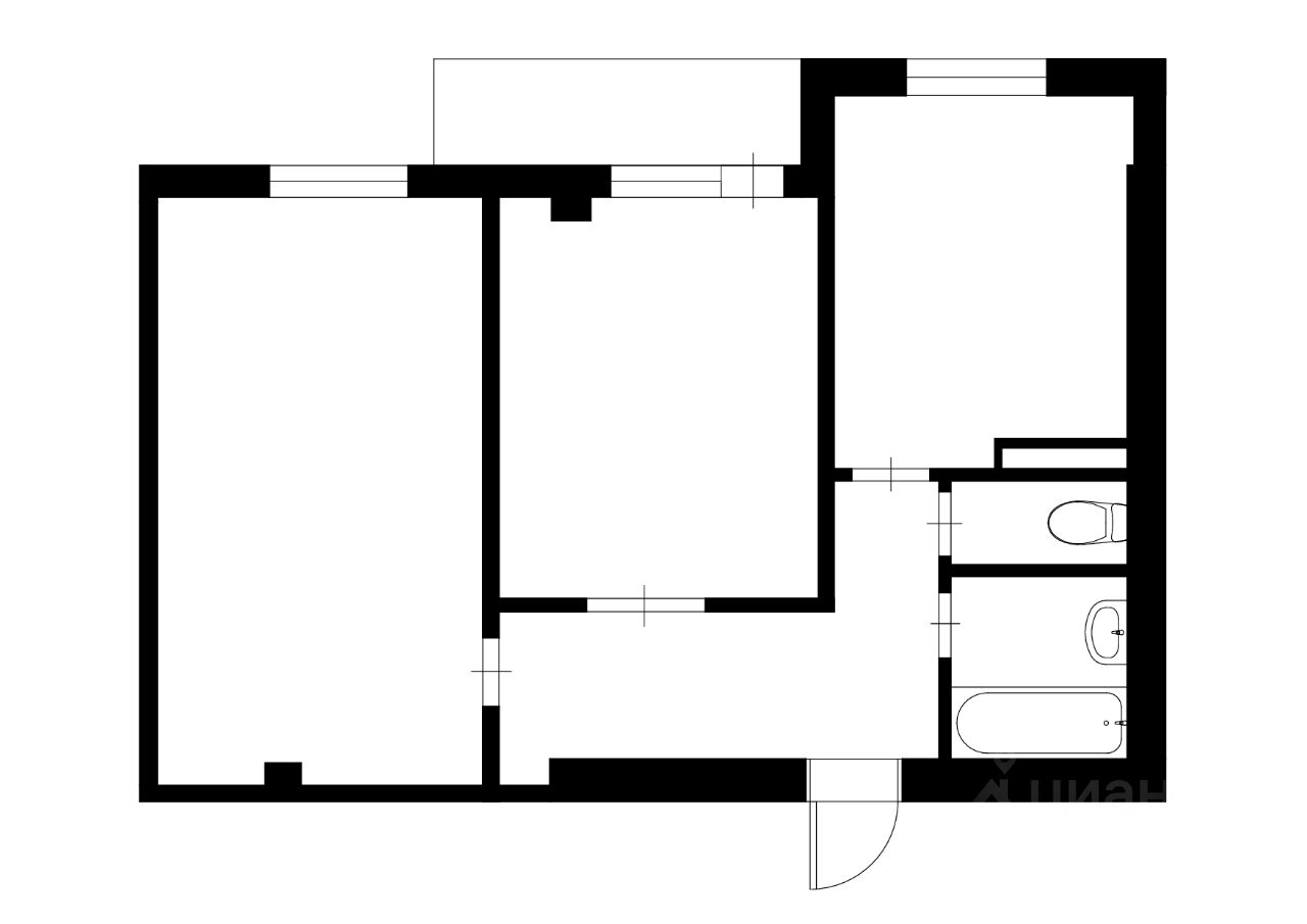 Планировка этой квартиры по данным Циан