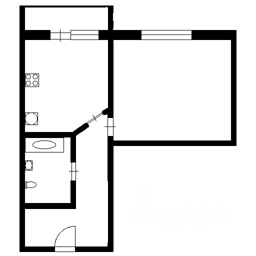 Планировка этой квартиры по данным Циан