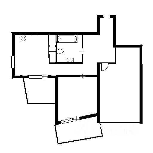 Планировка этой квартиры по данным Циан