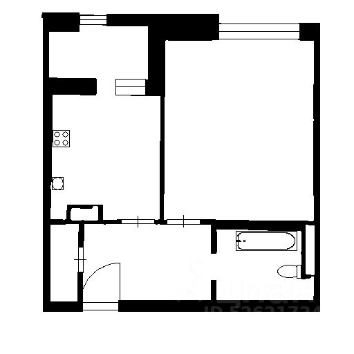 Планировка этой квартиры по данным Циан