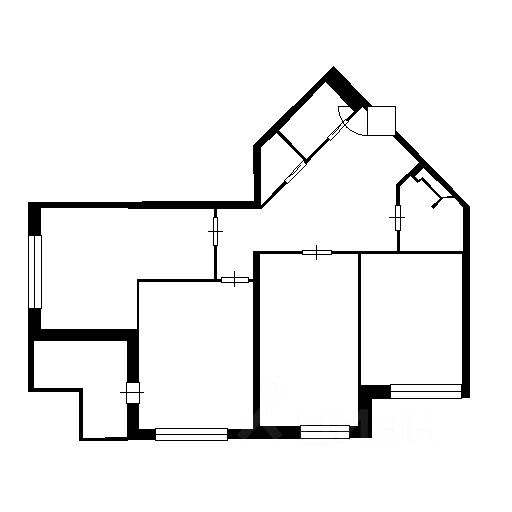 Планировка этой квартиры по данным Циан