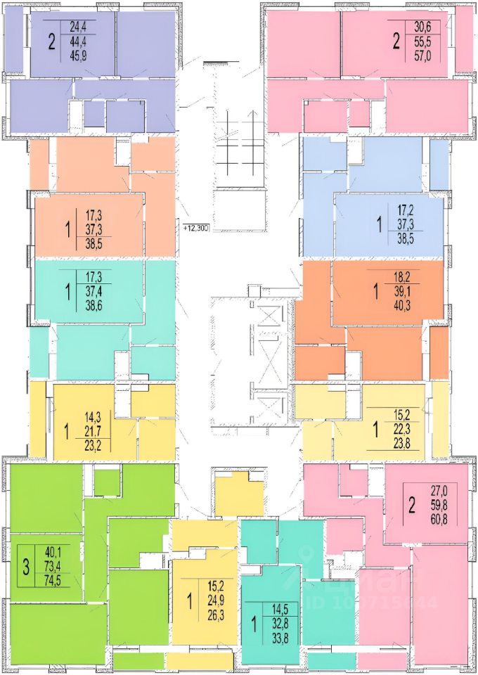 Планировка этой квартиры по данным Циан