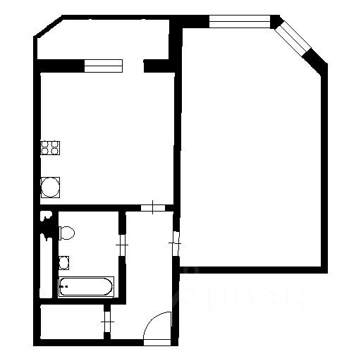 Планировка этой квартиры по данным Циан