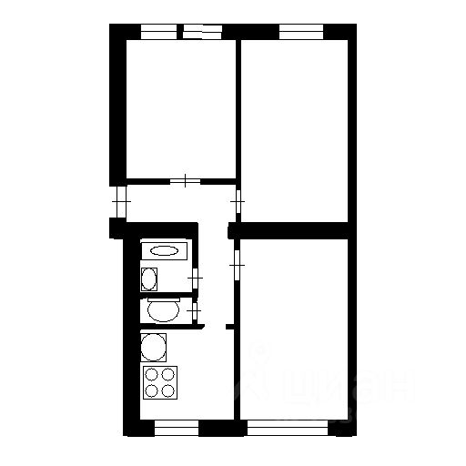 Планировка этой квартиры по данным Циан