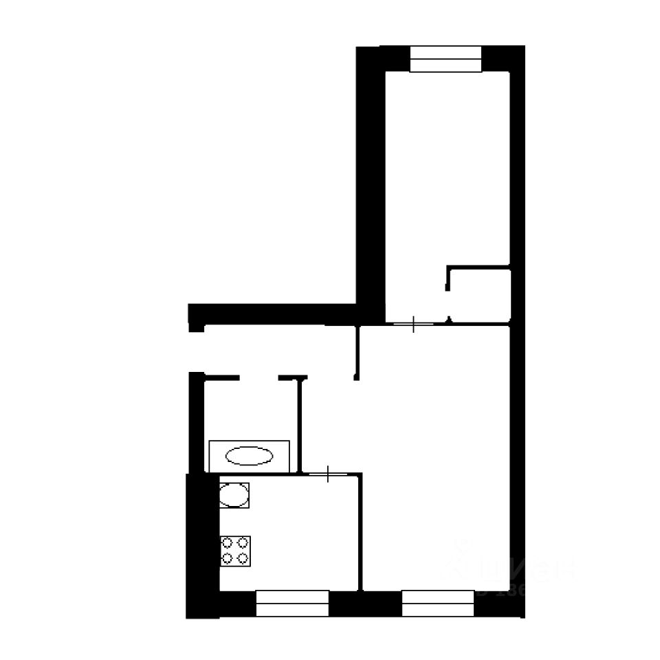 Планировка этой квартиры по данным Циан
