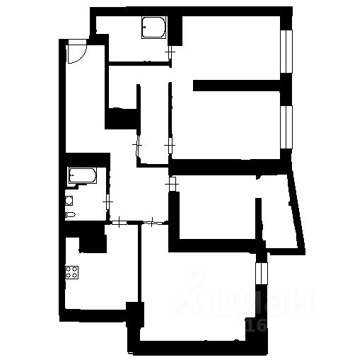 Планировка этой квартиры по данным Циан