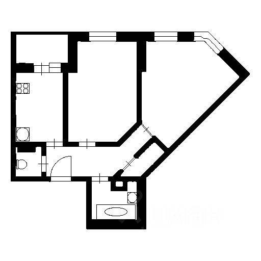 Планировка этой квартиры по данным Циан