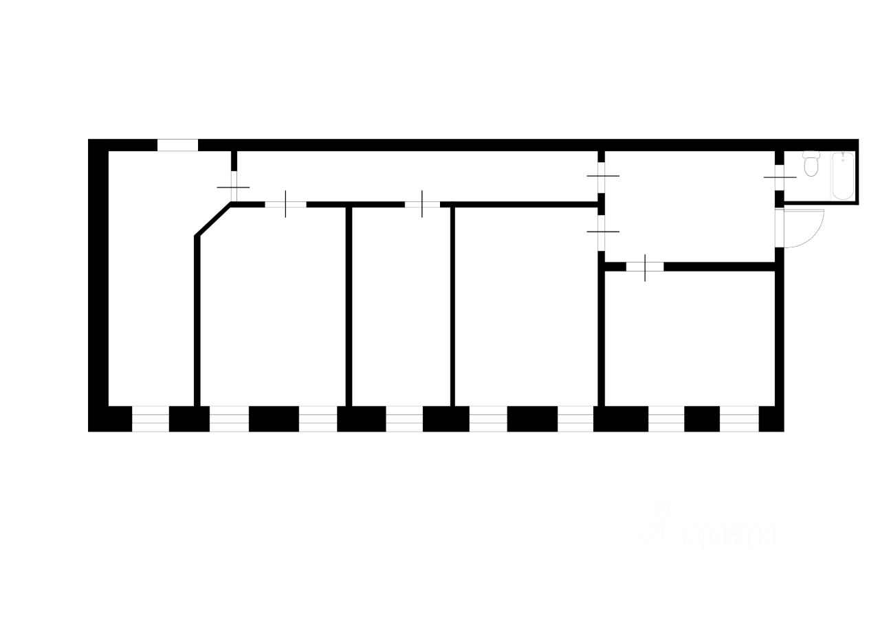 Планировка этой квартиры по данным Циан