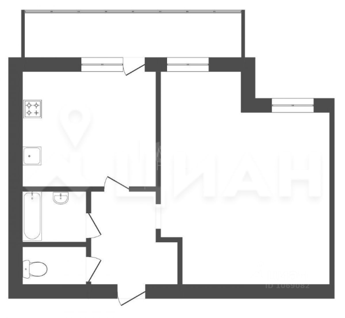 Планировка этой квартиры по данным Циан