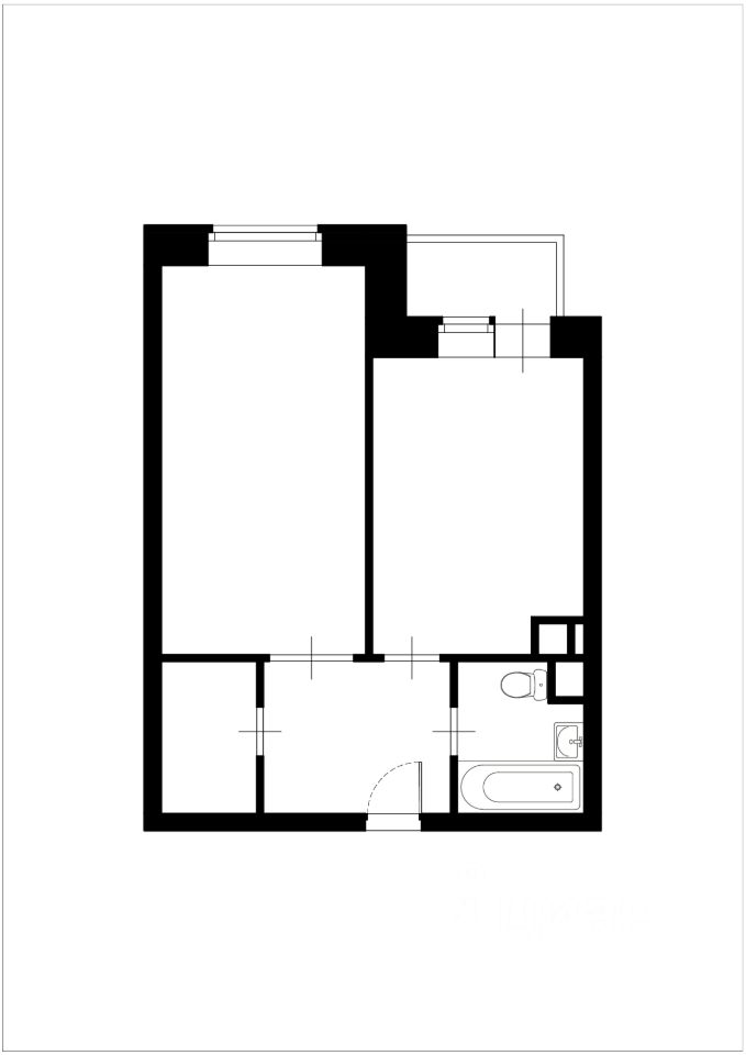 Планировка этой квартиры по данным Циан