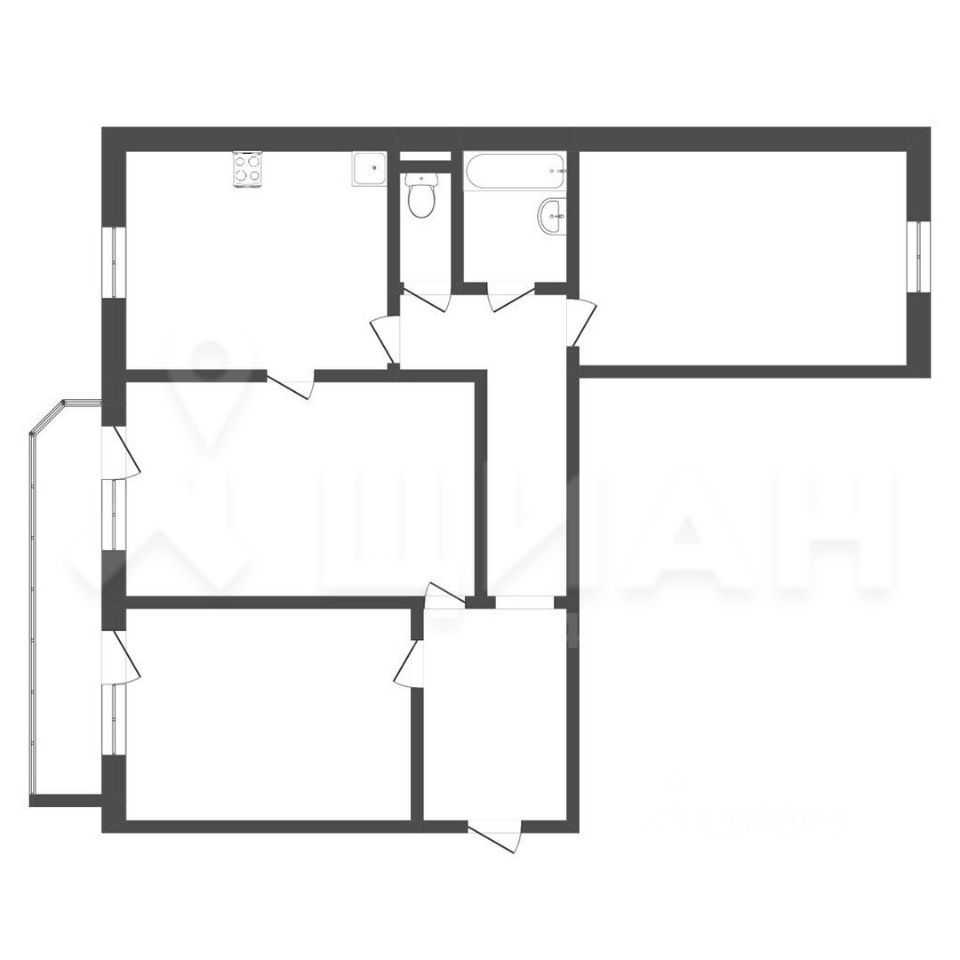Планировка этой квартиры по данным Циан
