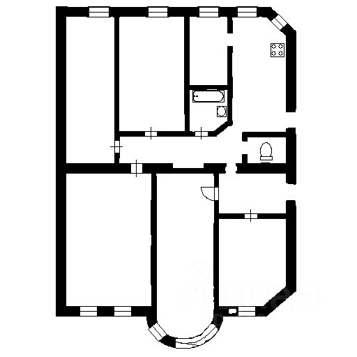 Планировка этой квартиры по данным Циан