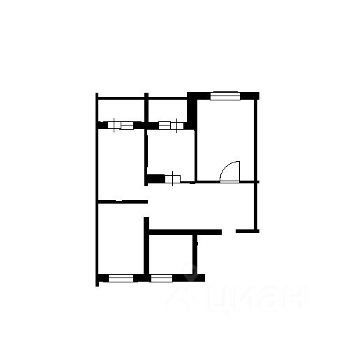Планировка этой квартиры по данным Циан