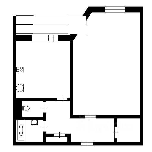 Планировка этой квартиры по данным Циан