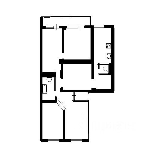 Планировка этой квартиры по данным Циан