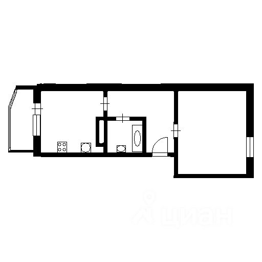Планировка этой квартиры по данным Циан