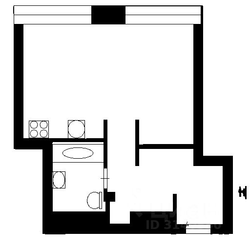 Планировка этой квартиры по данным Циан