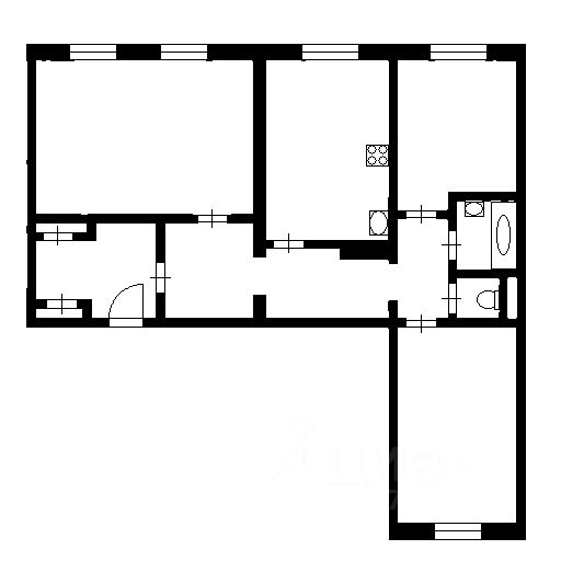 Планировка этой квартиры по данным Циан