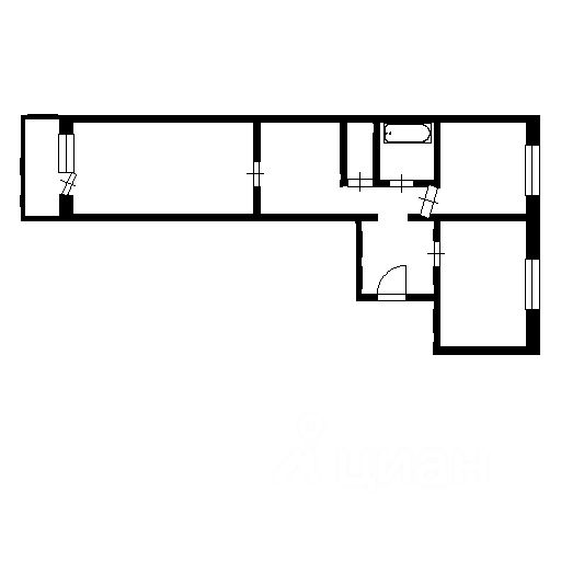 Планировка этой квартиры по данным Циан