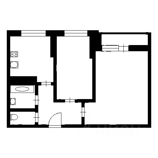 Планировка этой квартиры по данным Циан