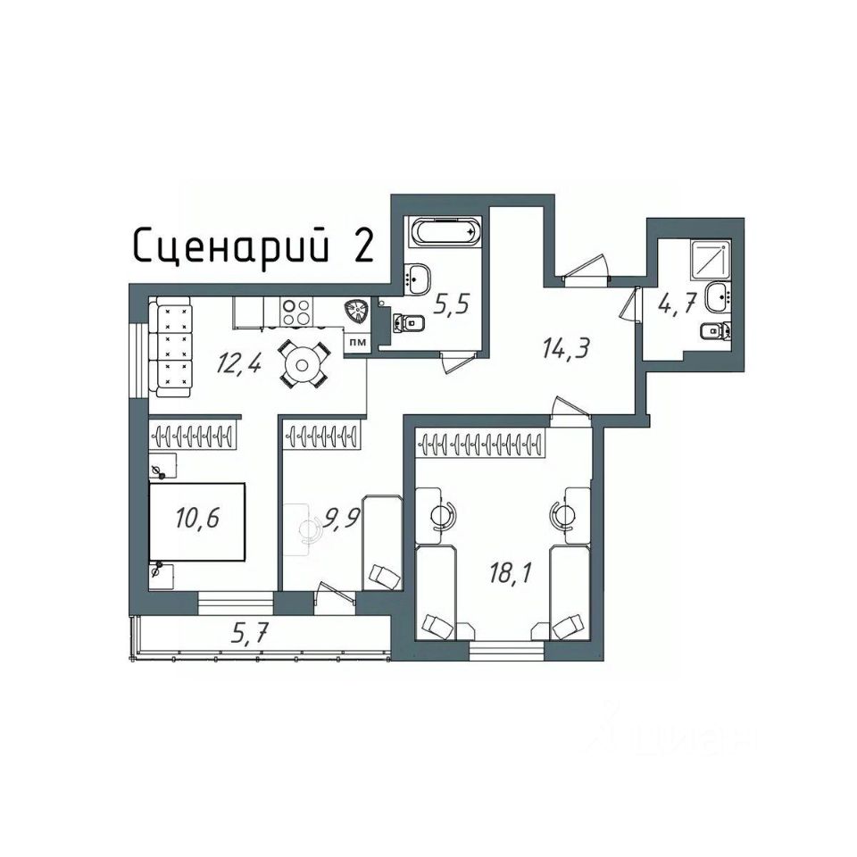 Новостройка, р-н Чкаловский