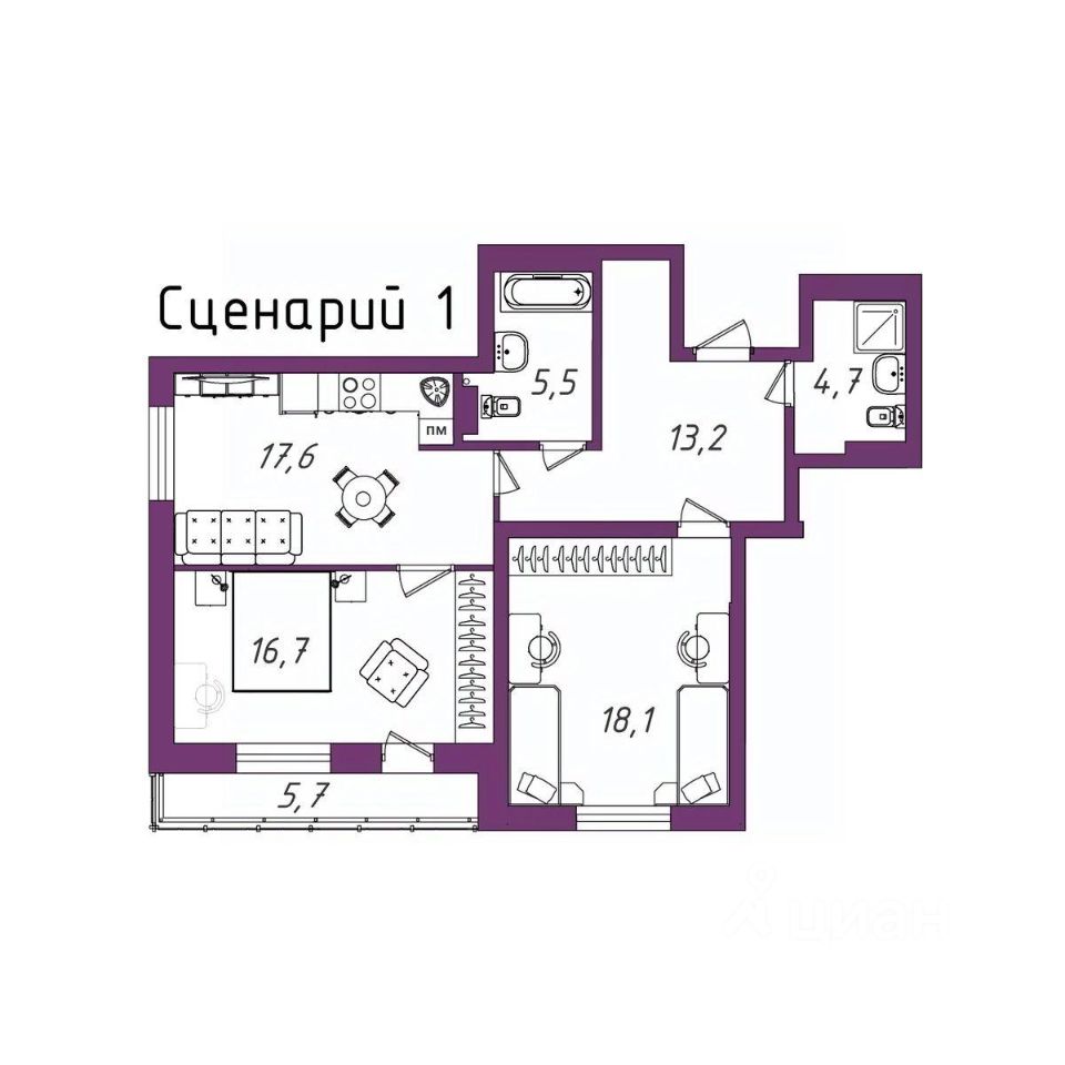 Новостройка, р-н Чкаловский, Екатеринбург