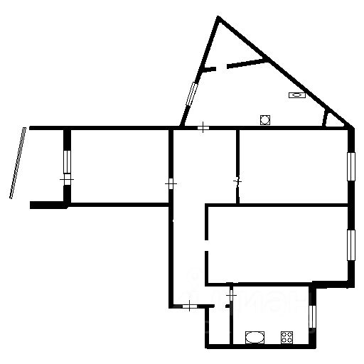 Планировка этой квартиры по данным Циан