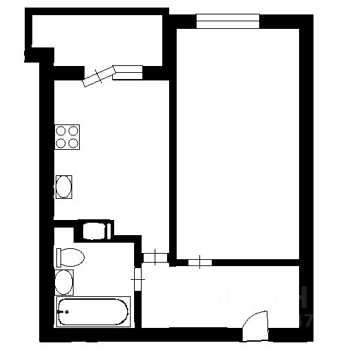 Планировка этой квартиры по данным Циан