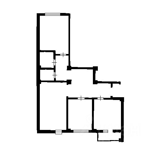 Планировка этой квартиры по данным Циан
