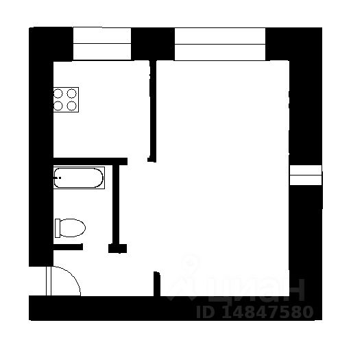 Планировка этой квартиры по данным Циан