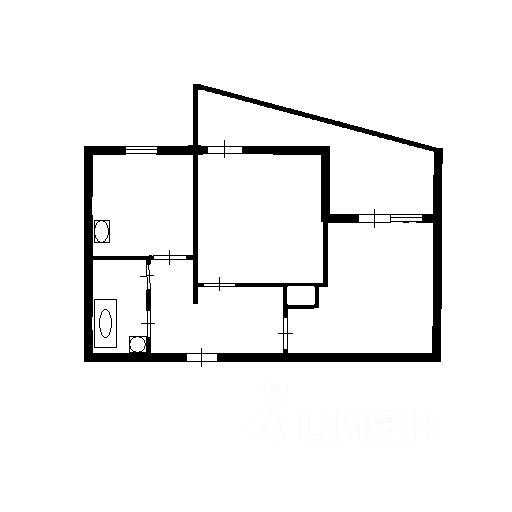 Планировка этой квартиры по данным Циан