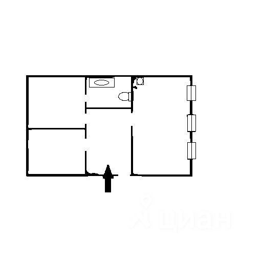 Планировка этой квартиры по данным Циан