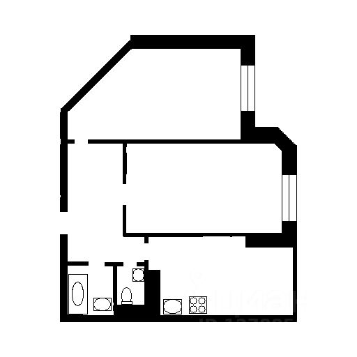 Планировка этой квартиры по данным Циан