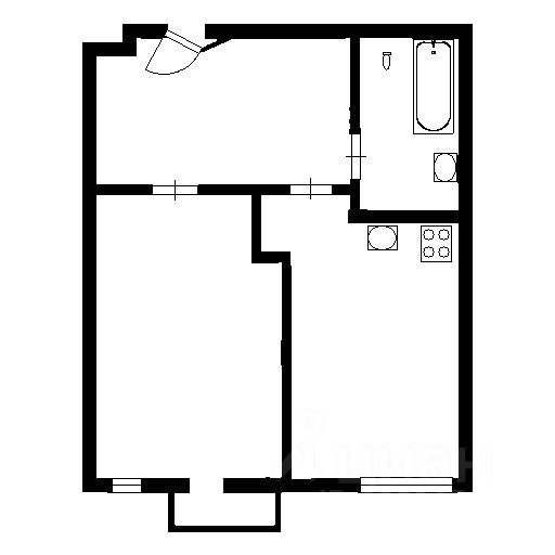 Планировка этой квартиры по данным Циан