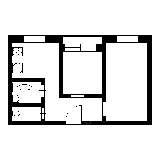 Планировка этой квартиры по данным Циан