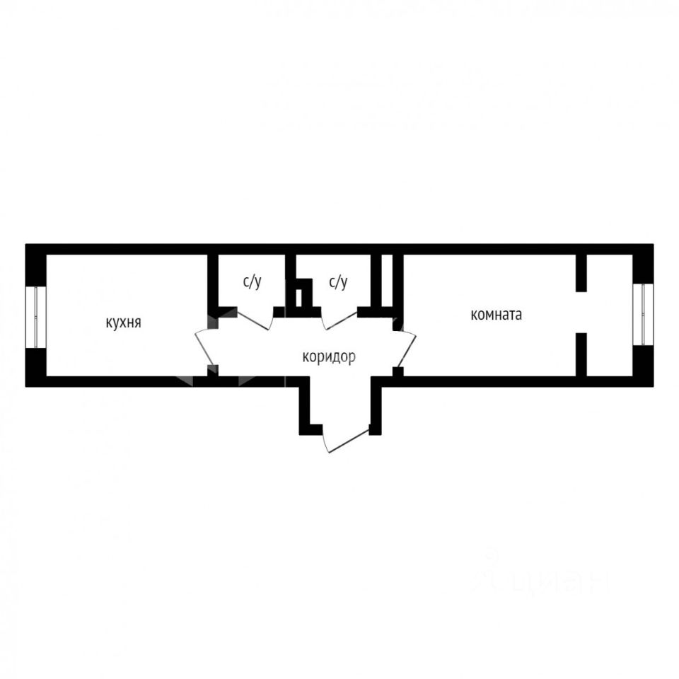 Планировка этой квартиры по данным Циан
