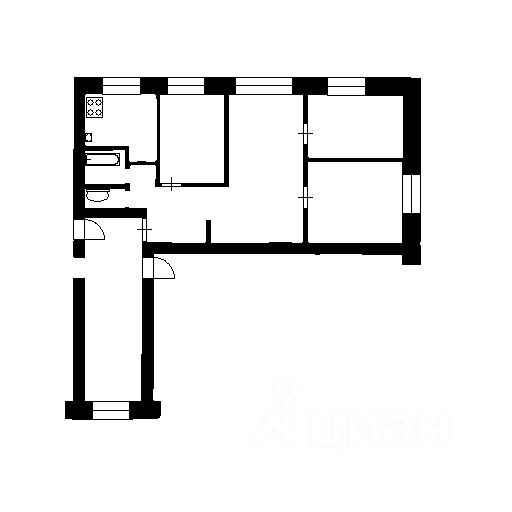 Планировка этой квартиры по данным Циан